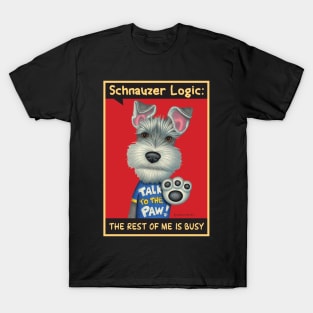 Schnauzer wearing blue shirt T-Shirt